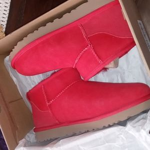 UGG Classic Ultra Mini Boots Ribbon Red New 8
